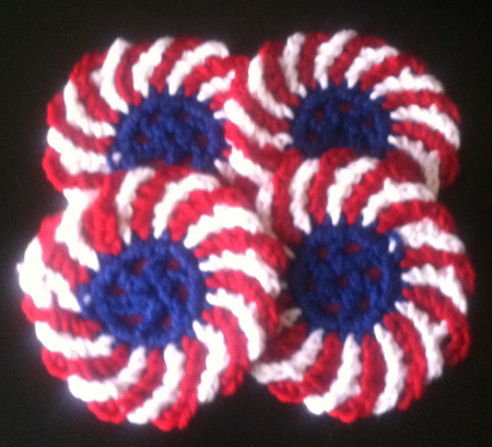 Coasters - Set of 4 - Red, White, or Blue